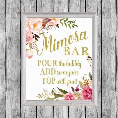 Mimosa Bar Free Printable